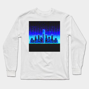 Pixel art cyberpunk cities 2 Long Sleeve T-Shirt